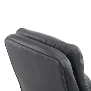 HOMCOM Swivel Executive Office Chair Mid Back PU Leather Chair w/ Arm, Black