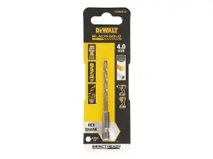 DEWALT Black and Gold Hex HSS-G Drill Bit 4.0mm