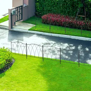 Outsunny 5PCs Decorative Garden Fencing Metal Border Edging