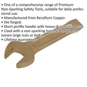 36mm Non-Sparking Open-End Slogging Spanner - Heavy-Duty Short Profile Tool