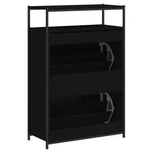 Shoe Cabinet Black 75x34x112 cm Engineered Wood