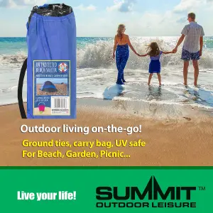 Blue UV Protection Beach Shelter Factor 40 Tent In Carry Bag