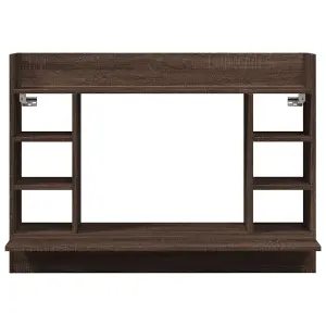 Berkfield Wall-Mounted Desk Brown Oak 105x48x75 cm Engineered Wood