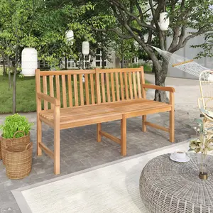 Berkfield Garden Bench 150 cm Solid Teak Wood