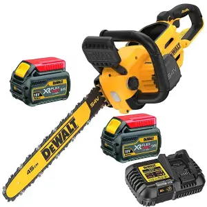 Dewalt DCMCS574T2 FlexVolt Cordless Brushless Chainsaw 45cm Bar 54V 2x 6.0Ah