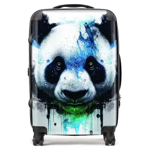 Panda Face Splashart Light Background Suitcase - Medium