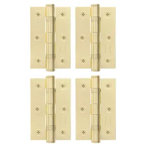 AFIT Satin Brass Door Hinges - 3 Inch / 76mm  Internal Fire Door Hinges - 2 Pairs