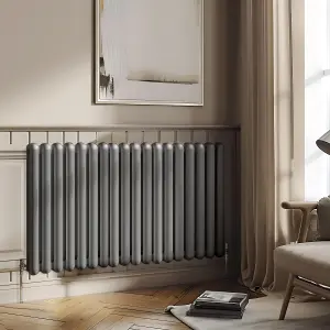 Estelle Grey Horizontal Column Radiator - 600x1100mm