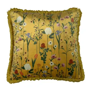 furn. Fleura Floral Fringed Feather Filled Cushion