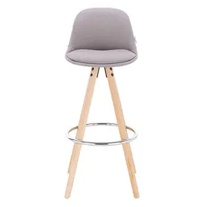 Ayala Upholstered Counter Stool with Solid Wood Frame (Set of 2) Light Grey