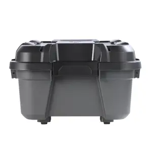 Ezy Storage Bunker tough Black 31L Medium Stackable Wheeled Storage box with Lid