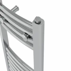 Right Radiators Prefilled Electric Curved Heated Towel Rail Bathroom Ladder Warmer Rads - Chrome 1200x500 mm