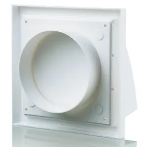 Blauberg Plastic Cowled Hooded Air Ventilation Wind Baffle Wall Grille - 125mm - DECOR 185X185-125HK WHITE