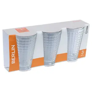 URBNLIVING 300ml 6 Pcs Berlin Drinking Patterned Cup Water Juice Cocktail Tumbler Glassware Sets