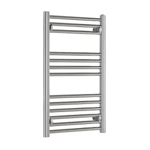 Bray Heated Towel Rail For Central Heating, Straight, Chrome - W400 x H800 mm