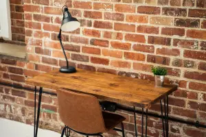 Solid Wood Desk with Hairpin Legs 60cm x 120cm in Dark oak