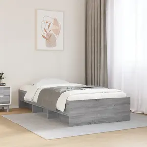 Berkfield Bed Frame without Mattress Grey Sonoma 100x200 cm Engineered Wood