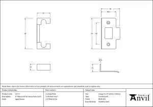 From The Anvil Aged Bronze  1/2" Rebate Kit for Heavy Duty Latch