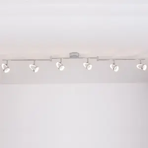 LED 6 Way Adjustable Bar Ceiling Spotlights Modern Lighting Adjustable Lights Warm White (3000K)