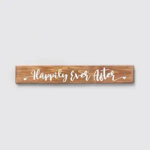 Peak Heritage Engraved Wooden Wedding Sign 60cm - Happily Ever After