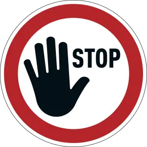 Durable Adhesive ISO "Stop" Sign Safety Floor Sticker - 43cm