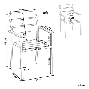 Set of 6 Garden Chairs VERNIO Black