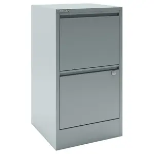 Home Filer 41.3cm Wide 2 -Drawer Solid Wood File Cabinet Silver