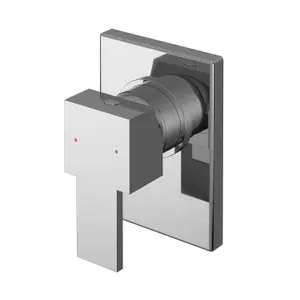 Ripple Contemporary Bathroom Square Concealed Manual Shower Valve with Lever Handle, 120mm, Chrome - Balterley