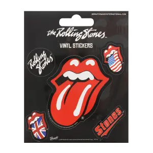 The Rolling Stones Vinyl Lips Stickers (Pack of 5) Red/Blue/Black (One Size)