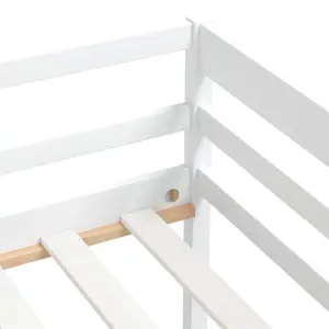 Berkfield Bed Frame White Solid Pinewood 90x200 cm