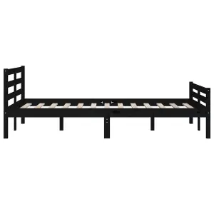 Berkfield Bed Frame Black Solid Wood 150x200 cm King Size