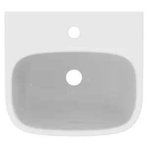 Ideal Standard i.life A Gloss White Rectangular Wall-mounted Semi-pedestal Basin (W)40cm