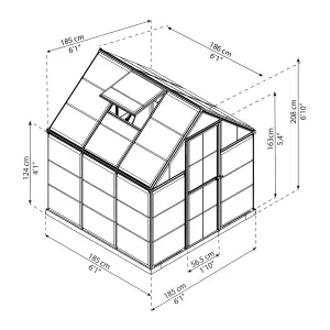 Palram - Canopia Mythos Grey 6X6 Greenhouse with Adjustable vent