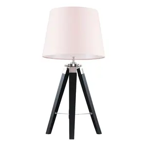 Bella Vista Wood Tripod Lamp Pink