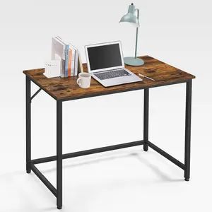 Jana Desk Rustic Brown/Black / 76cm H x 100cm W x 50cm D