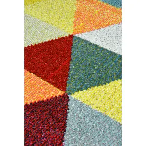 Villa Collection Geometric Design Rug in Multicolour