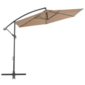 Berkfield Cantilever Umbrella with Aluminium Pole 300 cm Taupe