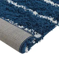 Shaggy Area Rug 160 x 230 cm Blue and White TASHIR