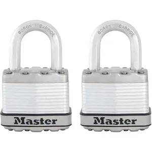 Master Lock Weather tough Laminated Steel Padlock (W)45mm, Pack of 2