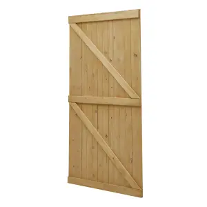 Pine Wooden Garden Gate Side Gate Flat Top Timber with Latch H 183 cm x W 91 cm