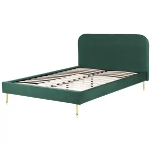 Velvet EU King Size Bed Green FLAYAT