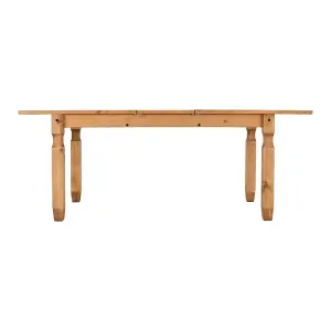 Corona Extending Dining Table in Distressed Waxed Pine Finish