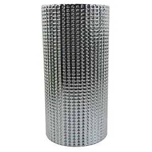 30cm Silver Dot Glass Vase Designer Large