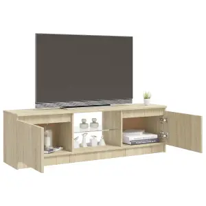 vidaXL TV Cabinet with LED Lights Sonoma Oak 120x30x35.5 cm