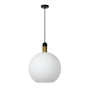 Lucide Julius Vintage Pendant Light 40cm - 1xE27 - Opal