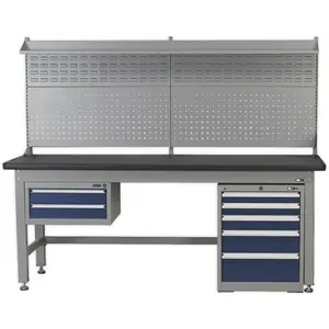 1.5m Industrial Workstation and Cabinet Set with Drawers for Ultimate Garage Storage