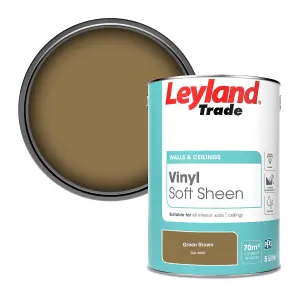 Leyland Trade Vinyl Soft Sheen Walls & Ceilings Emulsion Paint Green Brown (RAL 8000) - 5L