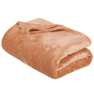 ASAB Soft Flannel Blanket Throw 150 x 130cm - Peach