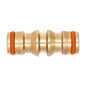 Brass Double Male Hose Connector Coupler Extender for Join Garden Hose Pipe Tube (Pack of 1)