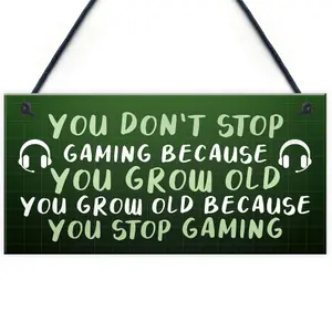 Red Ocean Games Room Novelty Gamer Sign For Boys Bedroom Man Cave Funny Gifts For Him